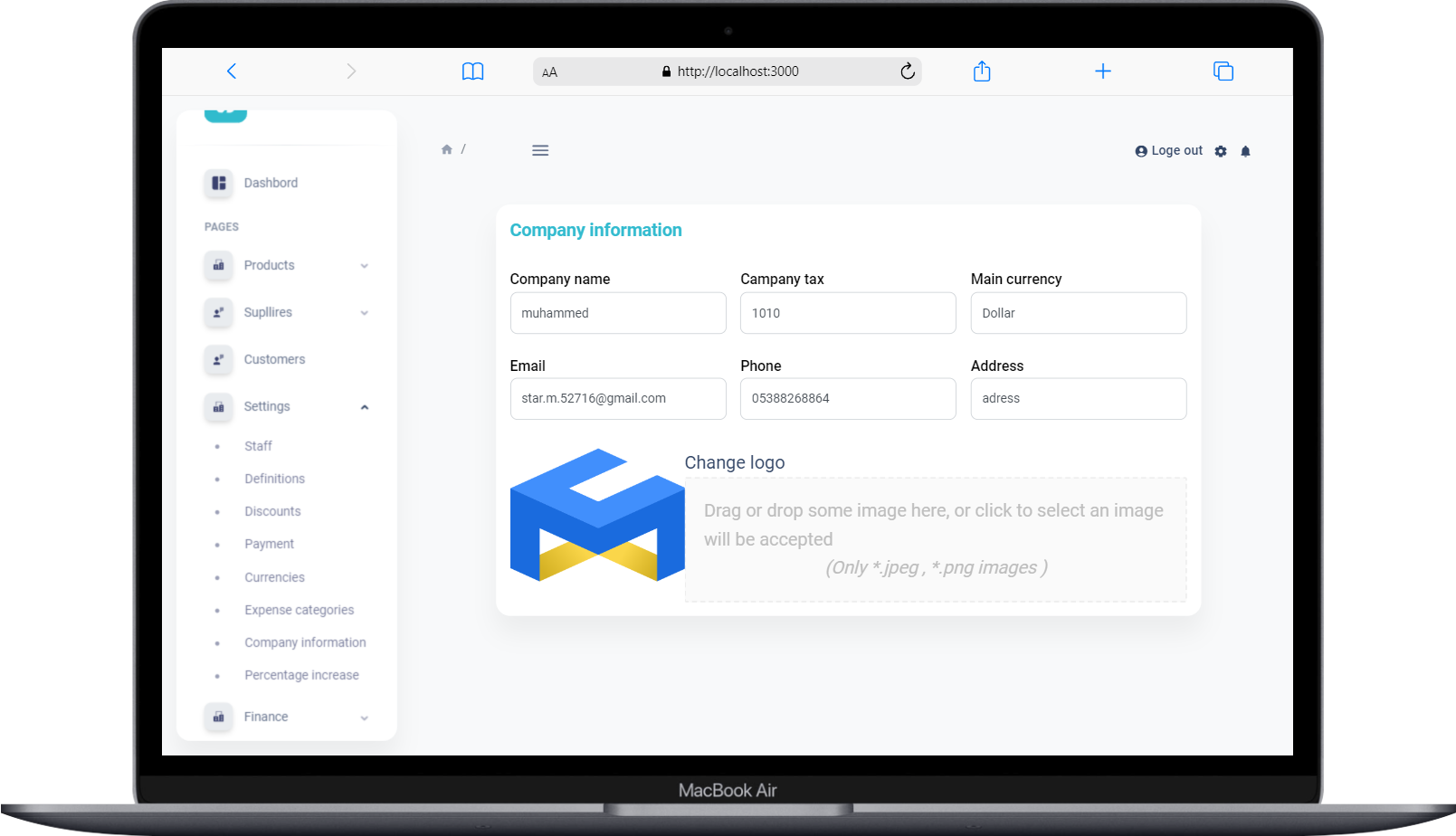 MERN Stack POS Web App - POS Web App project screenshot